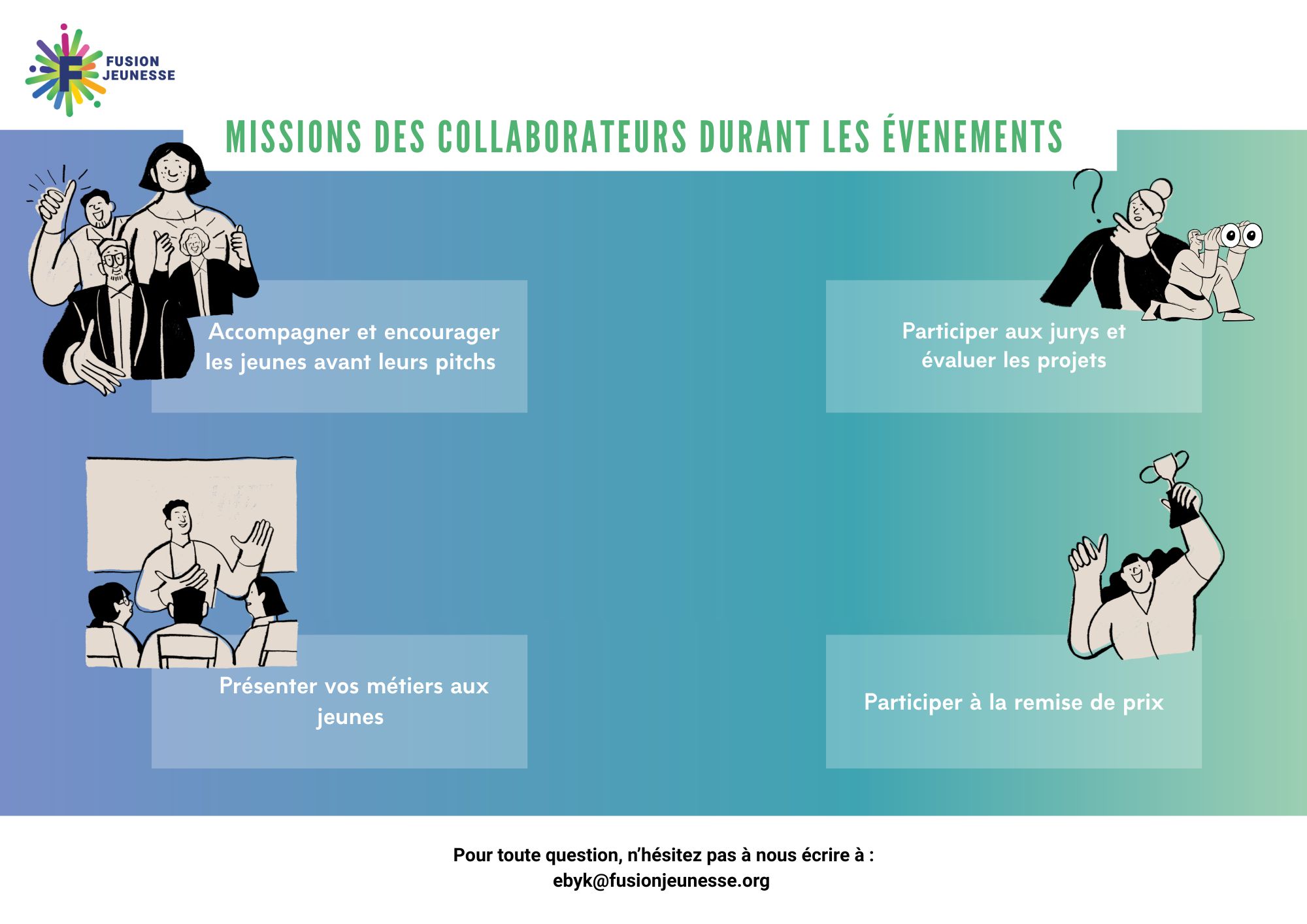 Appels à candidature de Fusion Jeunesse pour les enseignants en vue des événements de fin d'année