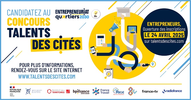 Jeunes porteurs de projet issus des quartiers, postulez au concours Talents des Cités !