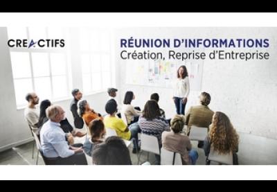Logo : Réunion dinformation à la création, reprise dentreprise