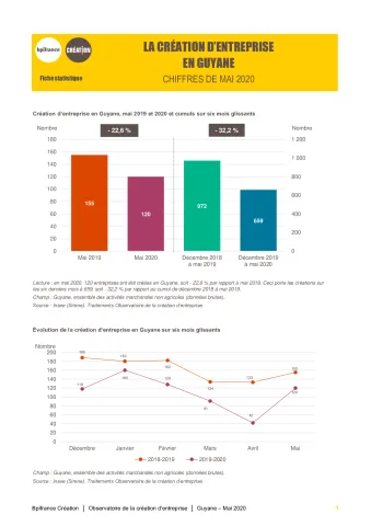 La création d'entreprise en Guyane en mai 2020