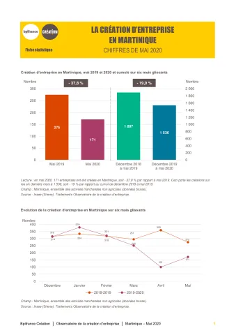 La création d'entreprise en Martinique en mai 2020