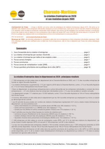 La création d'entreprise en Charente-Maritime en 2020