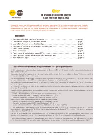 La création d'entreprise dans le Cher en 2021