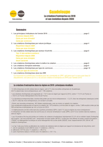 La création d'entreprise en Guadeloupe en 2019
