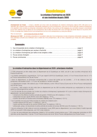 La création d'entreprise en Guadeloupe en 2020
