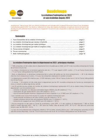 La création d'entreprise en Guadeloupe en 2022