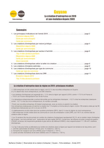 La création d'entreprise en Guyane en 2019