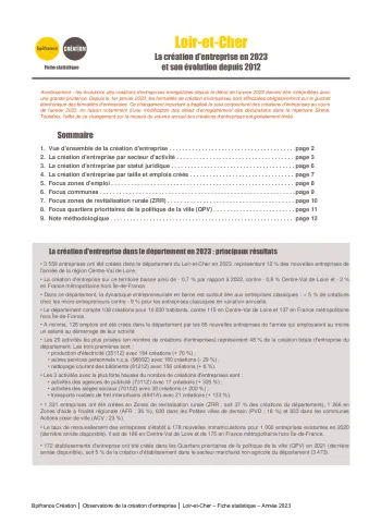 La création d&#039;entreprise dans le Loir-et-Cher en 2023