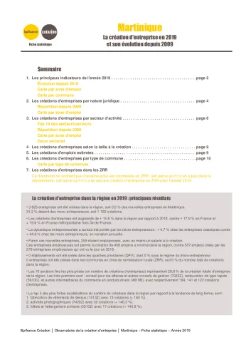La création d'entreprise en Martinique en 2019