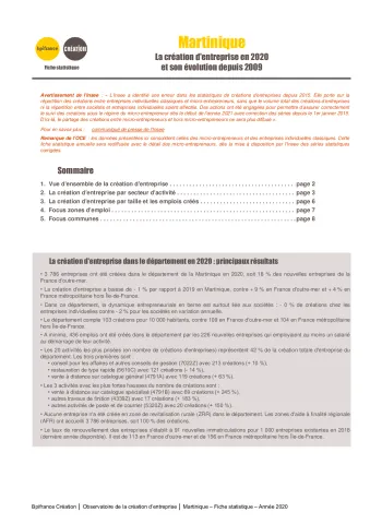 La création d'entreprise en Martinique en 2020