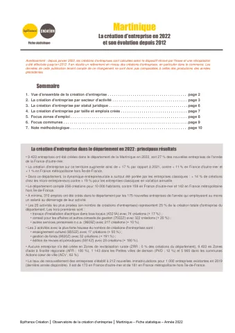 La création d'entreprise en Martinique en 2022