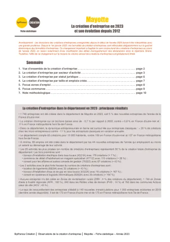 La création d'entreprise à Mayotte en 2023