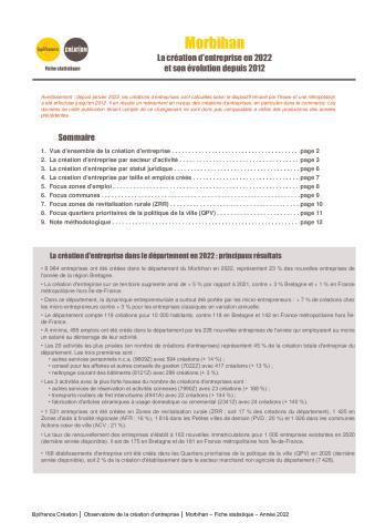 La création d'entreprise dans le Morbihan en 2022