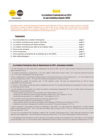 La création d'entreprise dans le Nord en 2021
