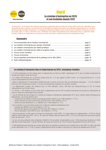 La création d&#039;entreprise dans le Nord en 2023