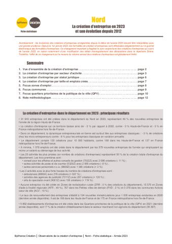 La création d'entreprise dans le Nord en 2023