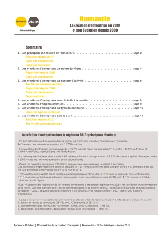 La création d'entreprise en Normandie en 2019