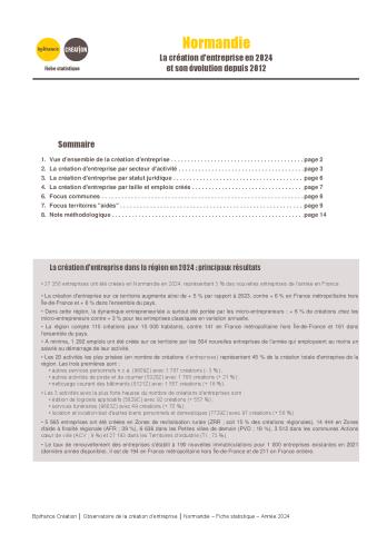 La création d'entreprise en Normandie en 2024