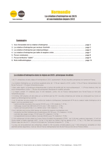 La création d'entreprise en Normandie en 2025