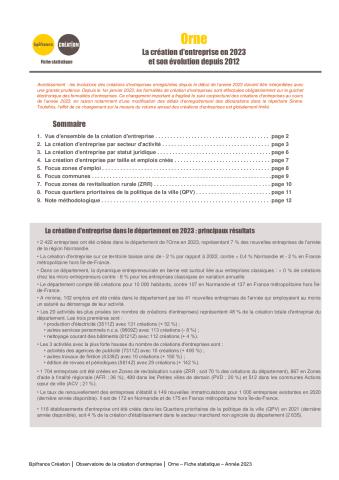 La création d'entreprise dans l'Orne en 2023