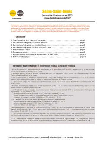 La création d'entreprise en Seine-Saint-Denis en 2023