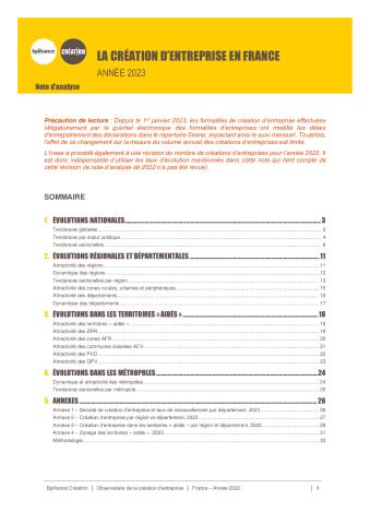 La création d'entreprise en France en 2023