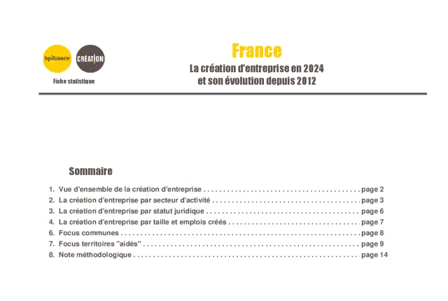 La création d'entreprise en France en 2024