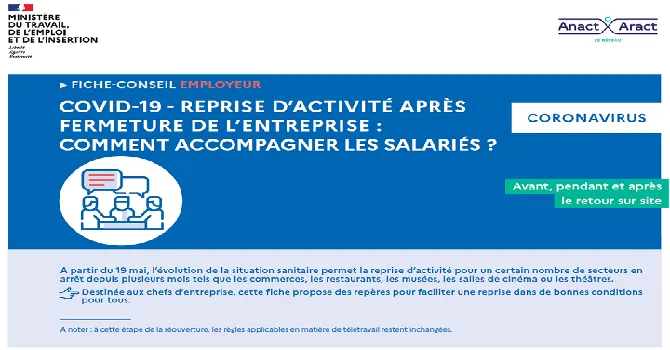 Reprise d’activité après fermeture des entreprises : guide pour accompagner les employeurs