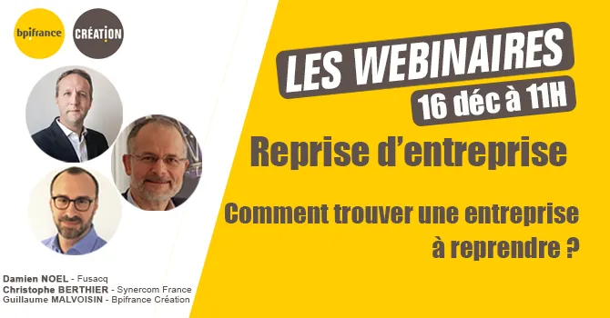 Webinaire : comment trouver une entreprise à reprendre ?