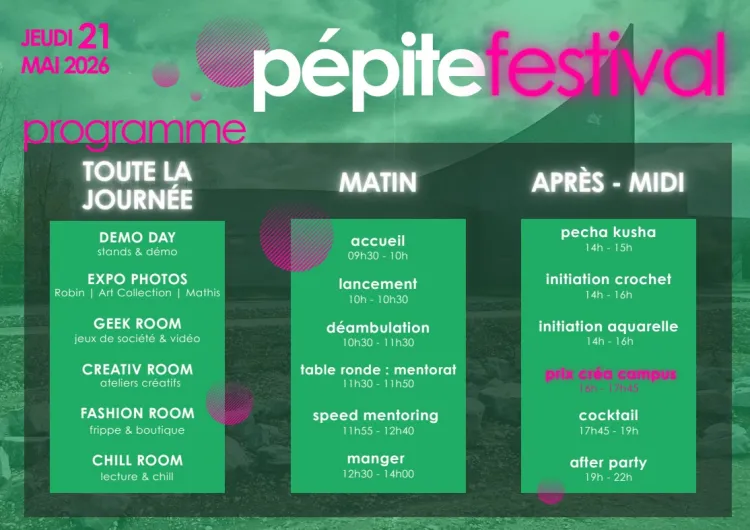 Bourges : Festival Pépite 2026 & Cérémonie Créa Campus