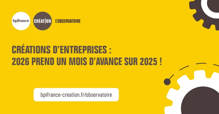 Les créations d'entreprise sur les 9 premiers mois 2026