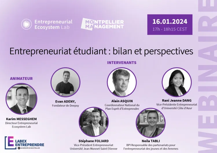 Webinaire "Entrepreneuriat étudiant : bilan et perspectives"