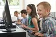 Des enfants apprennent le code informatique