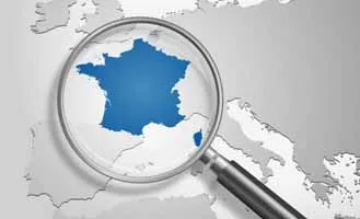 Carte de France et loupe