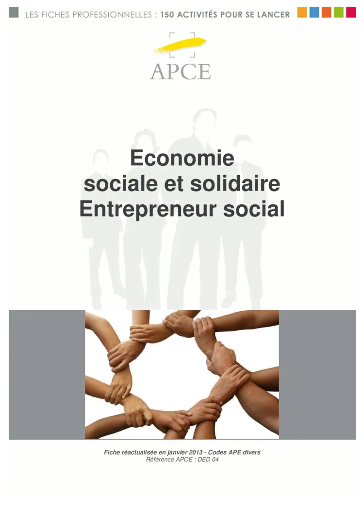 Economie sociale et solidaire, entrepreneur social