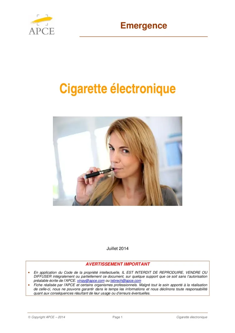 Dossier Émergence - Cigarette électronique